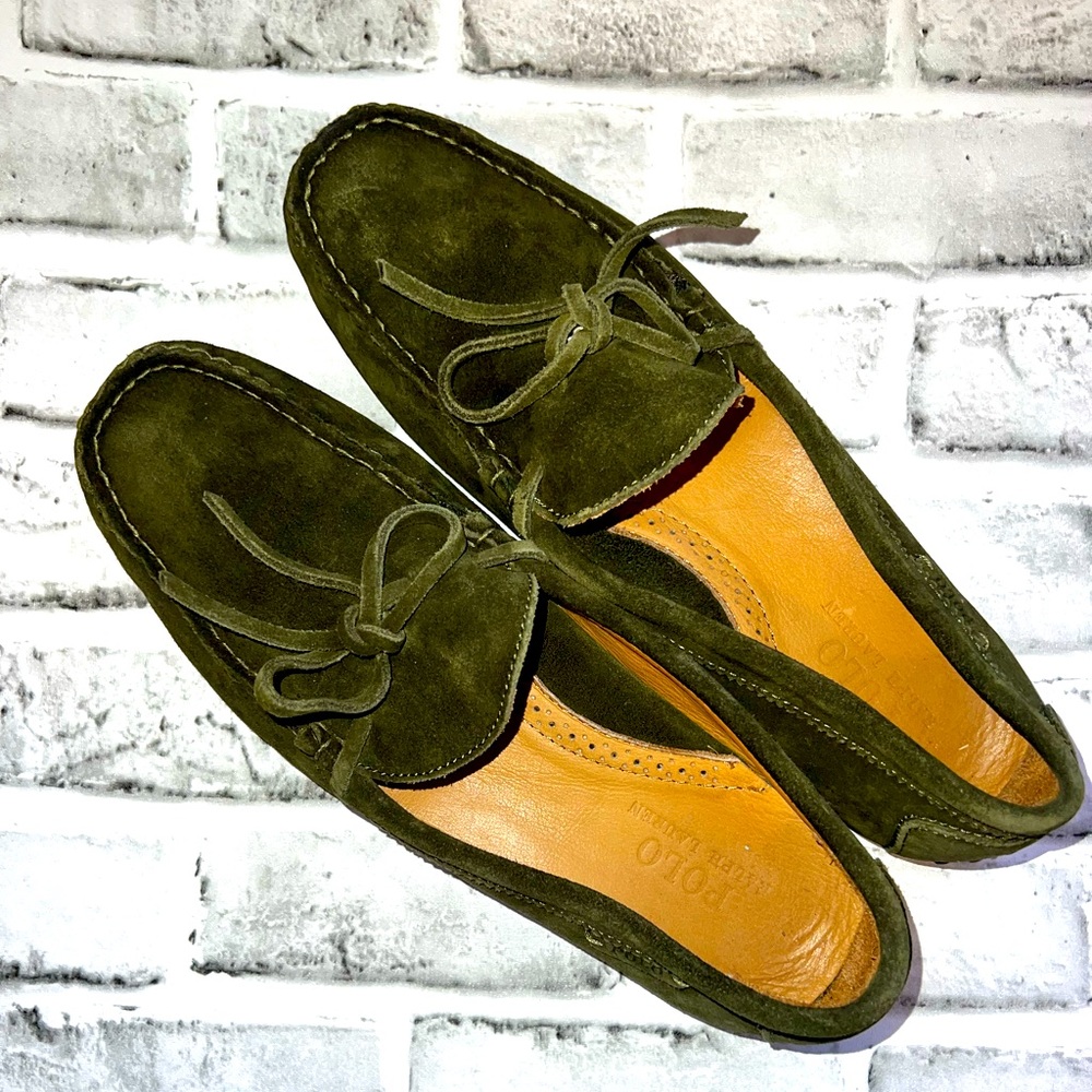 Polo Ralph Lauren men’s slippers. Gently worn. Dark green. Size 10.